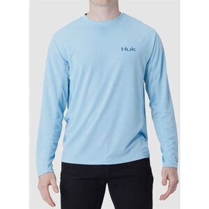 Huk Fishing Long Sleeve Shirt Blue Performance UPF Sun Protection Men’s Sm NWT